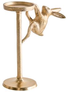 Svietnik zlatý kovový hliníkový 24 cm retro bytové dekorácie obývacia izba jedáleň spálňa