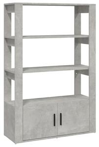 Komoda betónovo sivá 80x30x119,5 cm spracované drevo