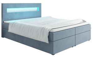 Čalúnená posteľ s osvetlením LILLIANA 3 - 180x200, modrá