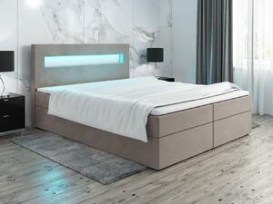 Čalúnená posteľ s osvetlením LILLIANA 3 - 160x200, béžová