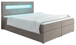 Čalúnená posteľ s osvetlením LILLIANA 3 - 200x200, béžová
