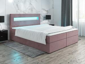 Čalúnená posteľ s osvetlením LILLIANA 3 - 200x200, ružová