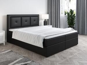 Boxspringová posteľ LILLIANA 4 - 200x200, čierna eko koža