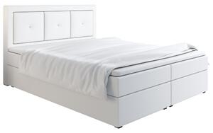 Boxspringová posteľ LILLIANA 4 - 200x200, biela eko koža