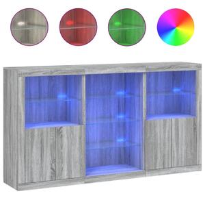 Komoda s LED svetlami sivá sonoma 181,5x37x100 cm