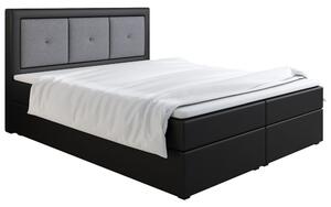 Boxspringová posteľ LILLIANA 4 - 200x200, čierna eko koža / šedá