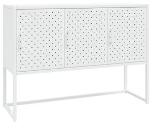 Komoda biela 105x35x75 cm oceľ
