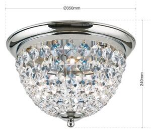 Orion DLU 1840/35-Krištáľové str. svietidlo PLAFOND 3xE27/40W/230V pr.35 cm chróm