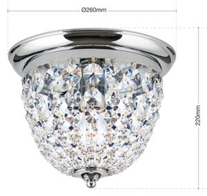 Orion DLU 1840/26-Krištáľové str. svietidlo PLAFOND 1xE27/40W/230V pr.26 cm chróm