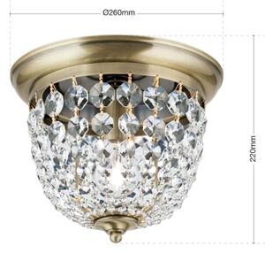 Orion DLU 1840/26-Krištáľové str. svietidlo PLAFOND 1xE27/40W/230V pr.26 cm bronz