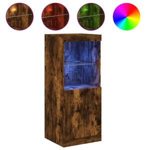 Komoda s LED svetlami dymový dub 41x37x100 cm