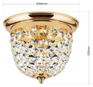 Orion DLU 1840/26-Krištáľové str. svietidlo PLAFOND 1xE27/40W/230V pr.26 cm zlatá