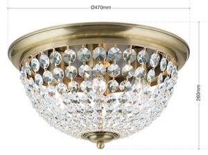 Orion DLU 1840/47-Krištáľové str. svietidlo PLAFOND 6xE27/40W/230V pr.47 cm bronz