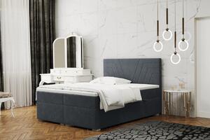 Pohodlná posteľ ILIANA - 200x200, tmavo šedá