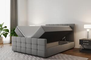 Boxspringová posteľ s prešívaním MAELIE - 140x200, šedá