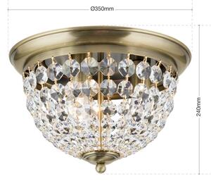 Orion DLU 1840/35-Krištáľové str. svietidlo PLAFOND 3xE27/40W/230V pr.35 cm bronz