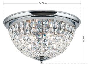 Orion DLU 1840/47-Krištáľové str. svietidlo PLAFOND 6xE27/40W/230V pr.47 cm chróm