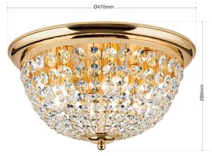 Orion DLU 1840/47-Krištáľové str. svietidlo PLAFOND 6xE27/40W/230V pr.47 cm zlatá
