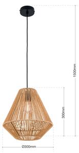 Orion HL 6-1812/1 - Luster na lanku JUNGLE 1xE27/40W/230V pr. 31 cm konope