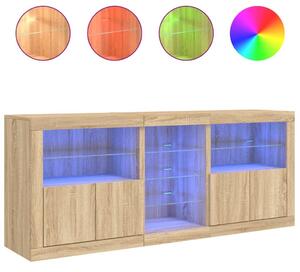 Komoda s LED svetlami dub sonoma 162x37x67 cm