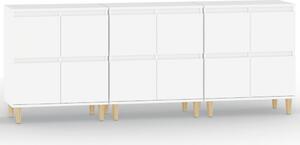 Komody 3 ks biele 60x35x70 cm kompozitné drevo
