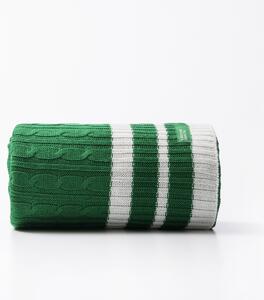 Pletená zelená deka United Colors of Benetton 100 vlna / 140 x 190 cm