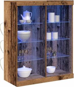 LED komoda Staré drevo 81 x 37 x 100 cm Kompozitné drevo