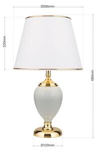 Orion LA 4-1229 - Stolná lampa OVUM 1xE27/40W/230V 48 cm keramika biela/zlatá