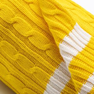 Pletená žltá deka United Colors of Benetton 100 vlna / 140 x 190 cm