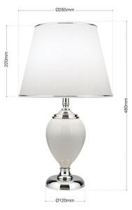 Orion LA 4-1229 - Stolná lampa OVUM 1xE27/40W/230V 48 cm keramika biela/chróm