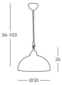Kolarz 731.30.25 - Luster na lanku NONNA 1xE27/75W/230V modrá