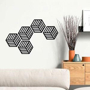DUBLEZ | Drevená dekorácia na stenu - Hexagóny (5 ks)