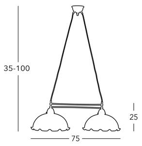 Kolarz 731.82.26 - Luster na lanku NONNA 2xE27/75W/230V zelená