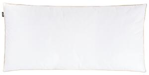 Nízky vankúš na spanie trojkomorový biely kačacie perie a páperie 40 x 80 cm prémiový bavlnený poťah
