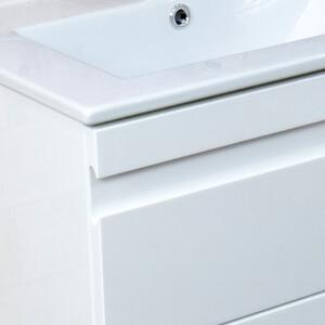 Lavita FLORYDA závesná skrinka s keramickým umývadlom 60 cm, 2 zásuvky so SoftClose, biela lesklá lak FLORYDA60SET