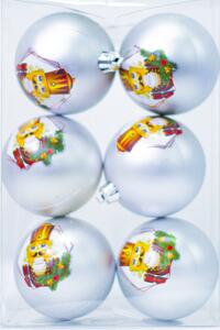 Sada vianočných perlových gulí s luskáčikom DUE ESSE / Ø 8 cm / 6 ks