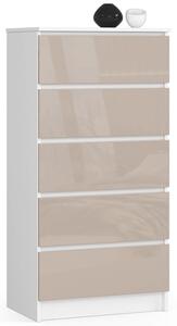 Komoda K60 5SZ CLP cappuccino, lesk
