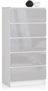 Komoda K60 5SZ CLP metalická, lesk