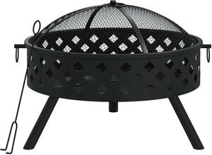 Prenosné ohnisko s kutáčom 58 cm XXL oceľ