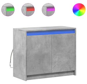 Komoda s LED betónová sivá 72x34x61 cm kompozitné drevo
