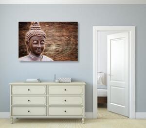 Obraz socha Budhu na drevenom pozadí - 60x40