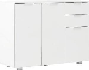 Komoda biela 107x35x80,5 cm vysokolesklá