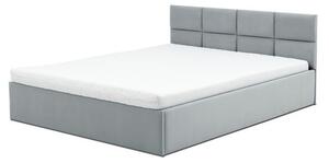 Čalúnená posteľ MONOS s penovým matracom rozmer 140x200 cm Svetlosivá
