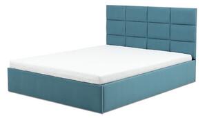 Čalúnená posteľ TORES s penovým matracom rozmer 140x200 cm Tyrkysová