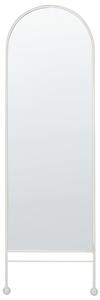 Nástenné zrkadlo biele železo sklo 45 x 145 cm oválne závesné dekorácie moderný minimalistický štýl obývačka spálňa predsieň