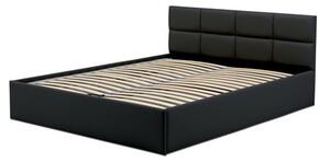 Čalúnená posteľ MONOS II bez matraca rozmer 140x200 cm Čierna eko-koža