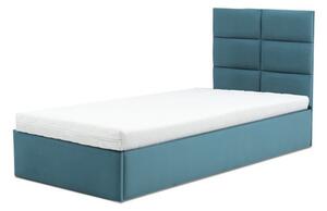 Čalúnená posteľ TORES s penovým matracom rozmer 90x200 cm Tyrkysová