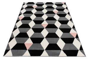 Detský koberec NOX kvádre - sivý / béžový / čierny