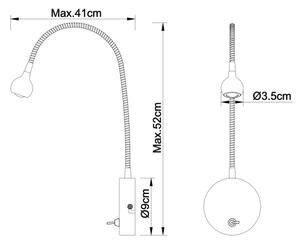 Globo 24109W - LED flexibilná lampička SERPENT LED/3W/230V