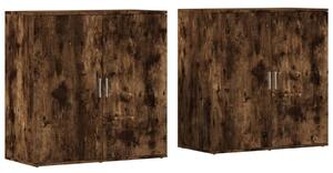 Komody 2 ks dymový dub 79x38x80 cm kompozitné drevo